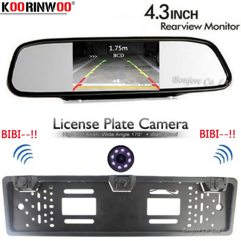 Koorinwoo Auto European License Plate Frame camera Parking Car Rear