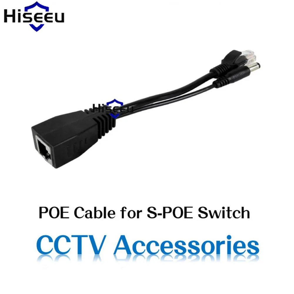 

Hiseeu POE Splitter Tape Screened POE Cable POE Adapter Cable Injector Power Supply Module 12-48V For IP Camera Accessories