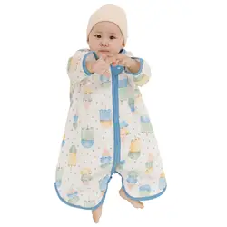 Разноцветная цельная Одежда для новорожденных из хлопка с защитой от ударов, 4/6 слоев, газовый спальный конверт для малышей, сетчатый