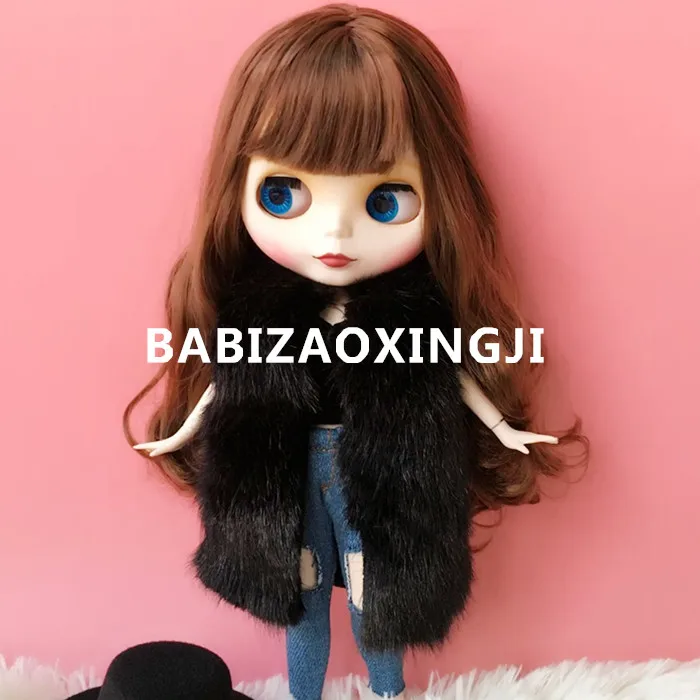 1/6 bjd blyth кукольная одежда Pullip аксессуары модный жилет из искусственного меха для blyth кукольная одежда 30 см Кукольный Аксессуар для Барби