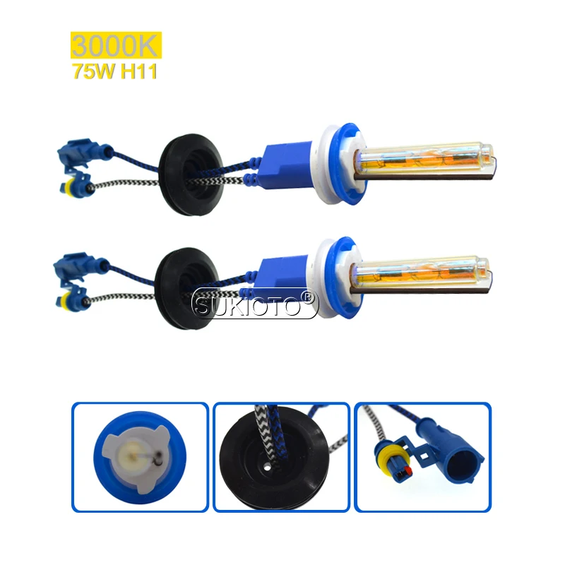 SUKIOTO Car Headlight 75W HID Xenon Kit High Power 12V HID Ballast 75W Xenon H1 H3 H7 H11 HB3 HB4 D2H HID Bulb Kit 3000K-8000K (8)