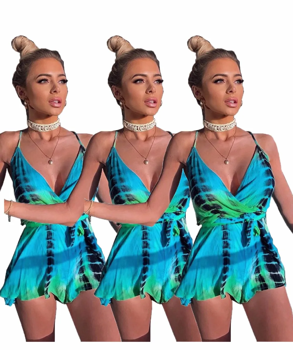 Joiekuno принт летние пляжные стильные боди bodycon blusas mujer de moda 2019 Спагетти ремень