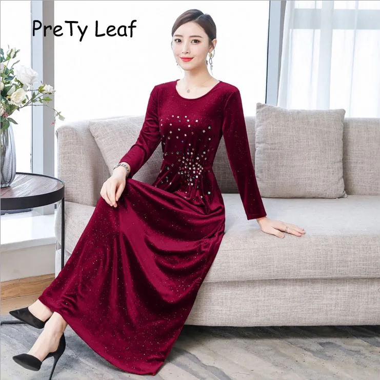 2019 spring velvet dress-in Dresses from Women's Clothing on Aliexpress