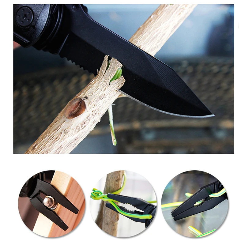 GHIXACTO Multifunction Swiss Folding Knife Plier Stainless Steel Army Knives Pocket Hunting Outdoor Camping Survival Knife Tool 
