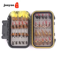 Artificial Bionic Fly Hook Lures Fishing Gear Fake Bait Set 40 Pack Mixed Color Fly Hook Set Fishing Gear Accessories jooyoo