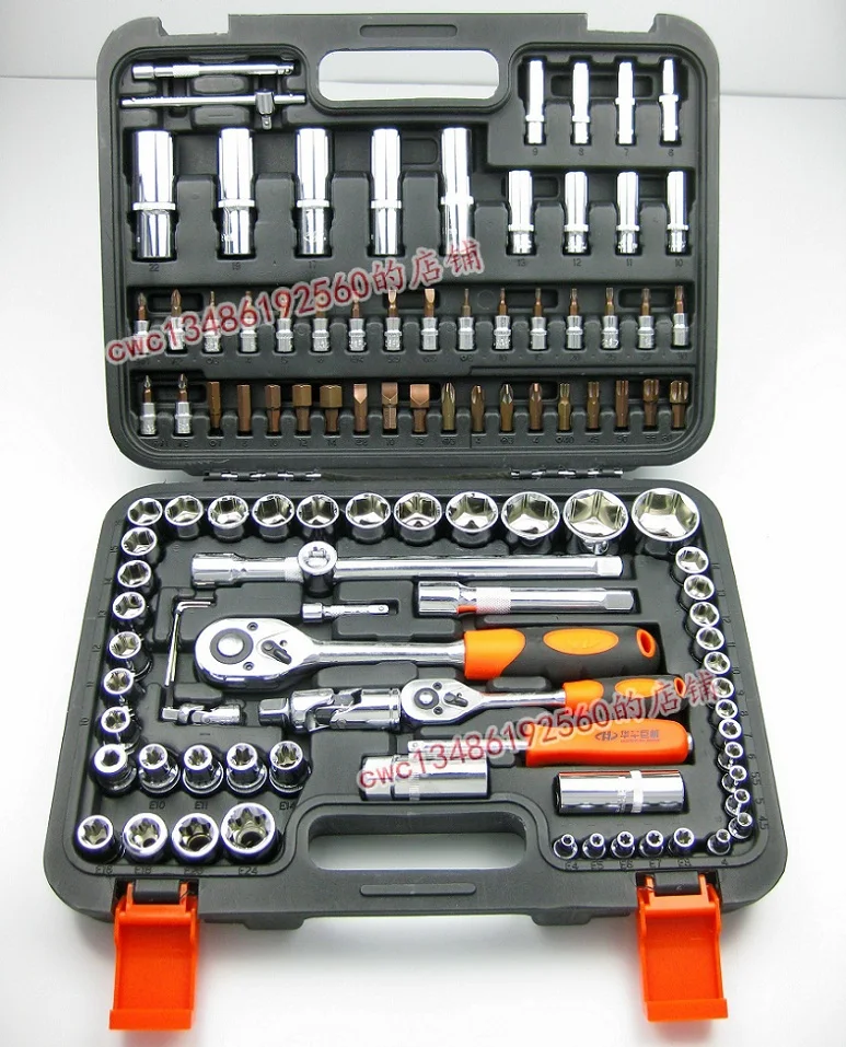 The car Wrench Sleeve Ratchet wrench 108PCS Socket Wrench Set Ratchet