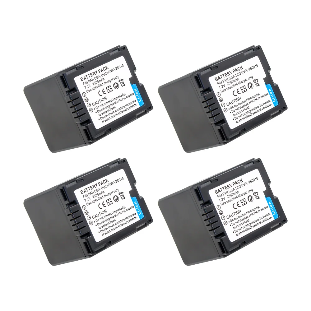 4 шт. литиевая батарейка для камеры CGA-DU21 для цифрового фотоаппарата Panasonic VDR-M95 VW-VBD210 DU21 GS308 SDR H28 H250 H280 H288 GS120