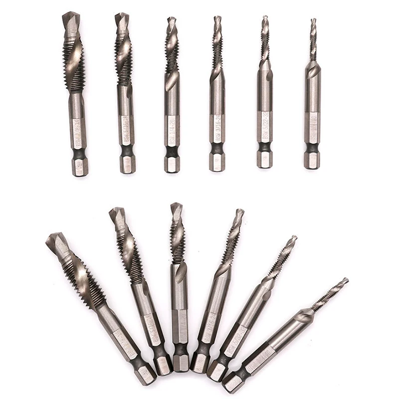 1/4 ''hex HSS высокая Скорость Сталь нитки спираль винт 1/8 3/8 5/16 3/16 5/32 метрический Комбинированный кран сверло кран 6 шт./компл. ручной инструмент