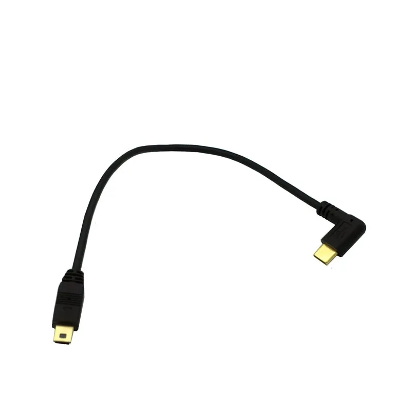 Мини-usb кабель 5 Pin папа-папа USB 3,1 type C к мини-otg кабель для передачи данных адаптер конвертер зарядный кабель длиной 25 см