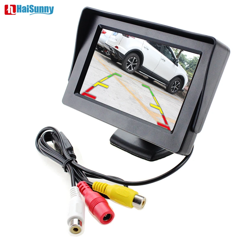 

HaiSunny Car Reverse Camera Monitor 4.3 Inch TFT LCD Video Player For Rear View Camera With 2 Video input