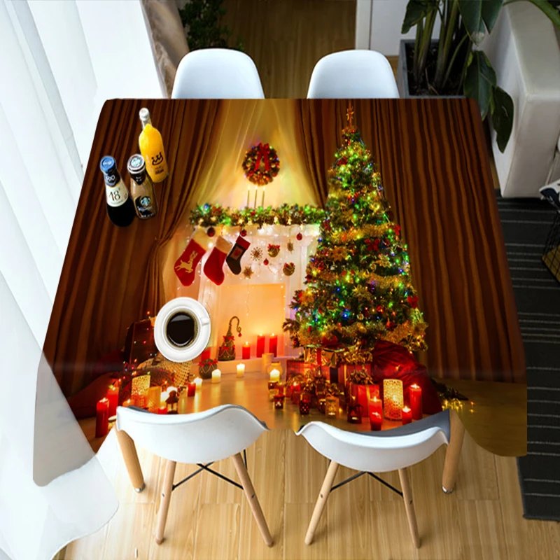 Customize 3D Tablecloth Christmas Tree Theme Pattern Table Cloth Customize 3D Tablecloth Christmas Tree Theme Pattern Table Cloth
