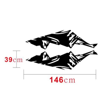 

For Jeep Wrangler Car sticker Pair Black Snow Mountain Car Skirt Decal