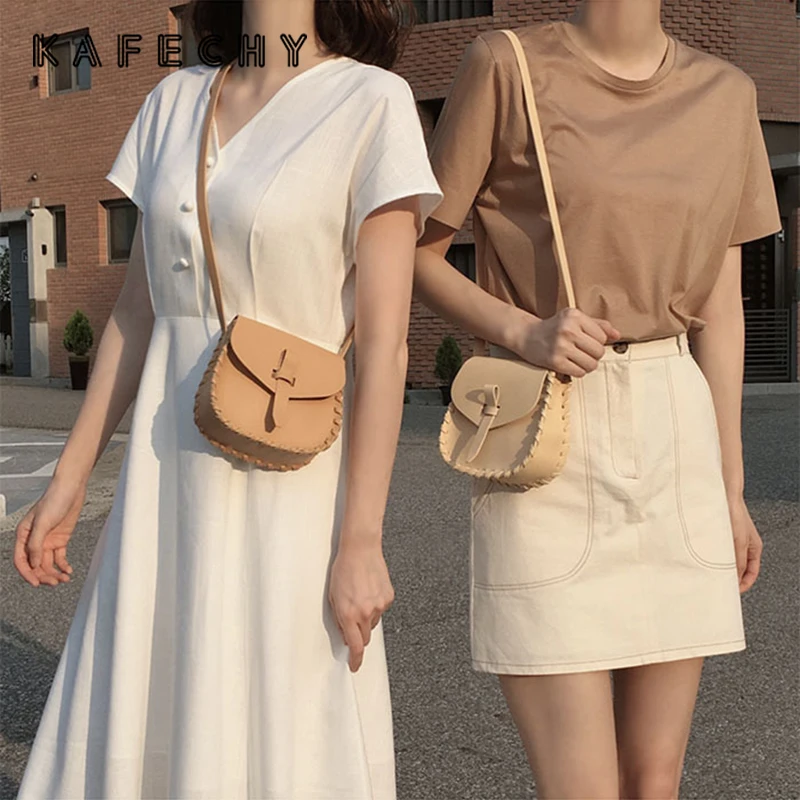 

Fashion Simple Women Handbags Knitting Shoulder Bag PU Leather Retro Weave Saddle Bag Small Messenger Bag Ladies Crossbody Bag