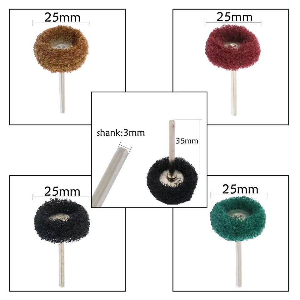 Set 40 Ruote Abrasive Per Lucidatura - Gambo 3mm, Grana 120-400, Per Utensili Rotanti