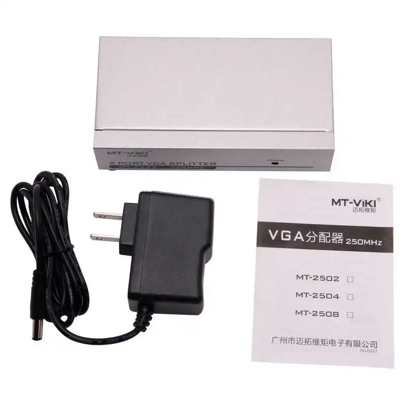 Разветвитель VGA с 2 портами одним входом и двумя выходами 250 МГц 1920x1440