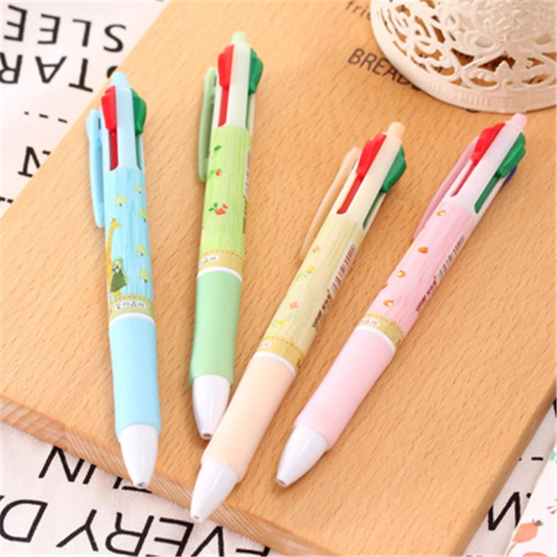 

DL Pet forest 4-color ballpoint pen Korean students creative function lovely color ball pen Wholesale price office & school