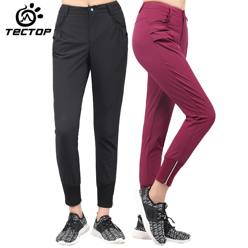 

TECTOP Spring Summer Outdoor Hiking Women Ninth Pants Female Camping Thin Breathable Quick Dry Elastic Pencil Pants S-XXXL