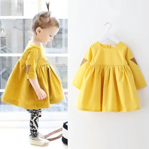 Puffy Sleeve Yellow Dress