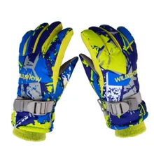 Детские лыжные перчатки водонепроницаемые ветрозащитные Нескользящие снежные перчатки лыжные толстые теплые перчатки варежки для зимних видов спорта