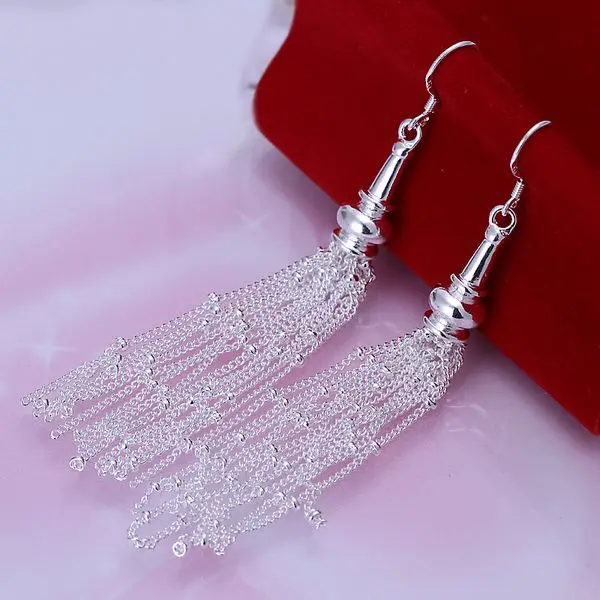 Женские серьги подвески из серебра 925 пробы с разными линиями|earrings imitation|earrings