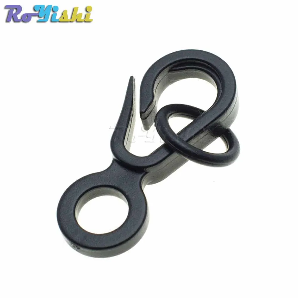 1000pcs/pack Black Plastic Snap Hooks With O ring for Bag Belts Straps