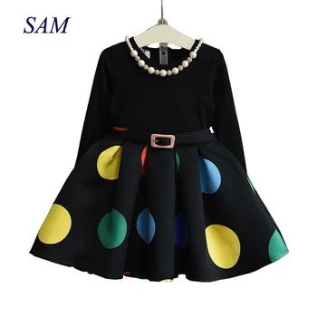 

Christmas Dress Girl 2019 Autumn Winter Girls Dress Long Sleeve Dot Princess Dresses Vestido Infantil Dress Children's Clothes