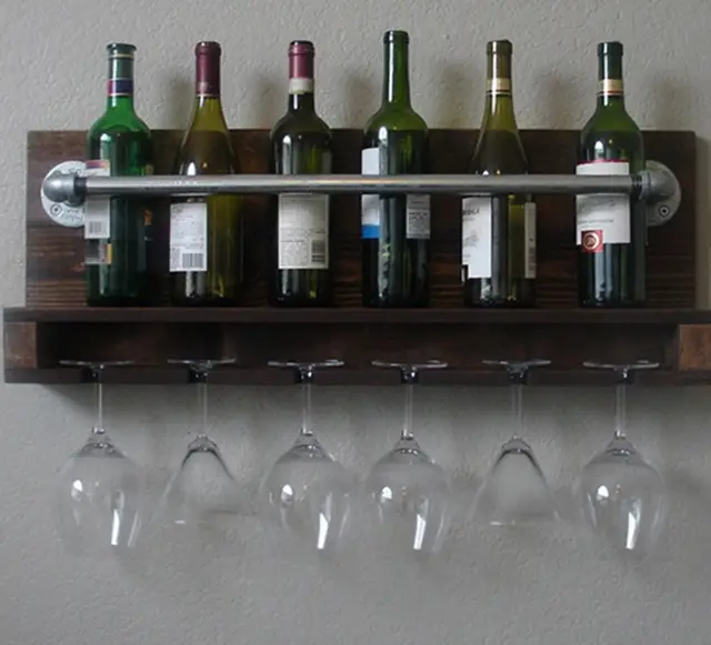 Nordic Ikea Wood Grilled Retro Color Wall Mounted Wine Racks Nordic Ikea Wood Grilled Retro Color Wall Mounted Wine Racks