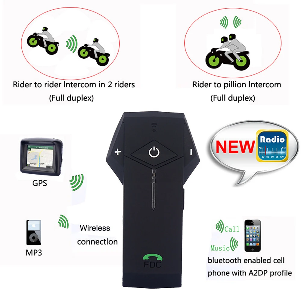 1 шт. Freedconn мотоциклов домофон 1000 м Коло Bluetooth Мотоцикл Шлем Интерком с NFC
