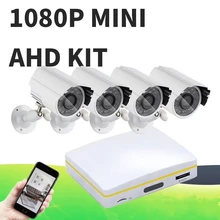1 компл. супер мини 4ch AHD цифрового видео Регистраторы DVR с 4 шт. 1080 P AHD камеры 15 м кабели комплект с бесплатной iCloud и APP монитор