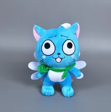 30CM Anime Fairy Tail Happy hold fish plush toy Cartoon Naz cat Cosplay stuffed doll kawaii blue cat super wings kids toys Gift