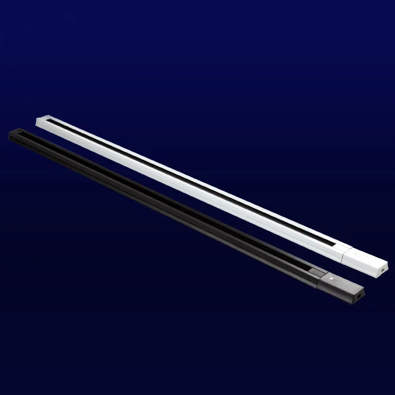 

Free Shipping LED Track Line 1 Meter two-wire Track Lights' rail White and Black Spotlight Line Lamp Slide Rail with Connector