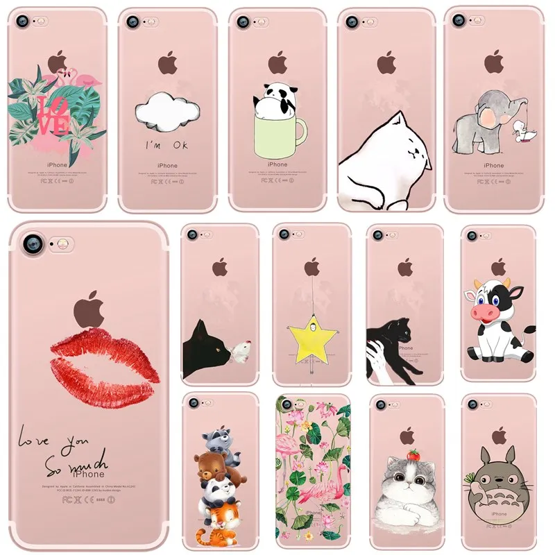 

Funny Cartoon Animals Capa Cute Cases For iPhone 7 8 Plus 6 6s 5s 5 se Shell Soft TPU Case For iPhone X XS Case Cover Fundas