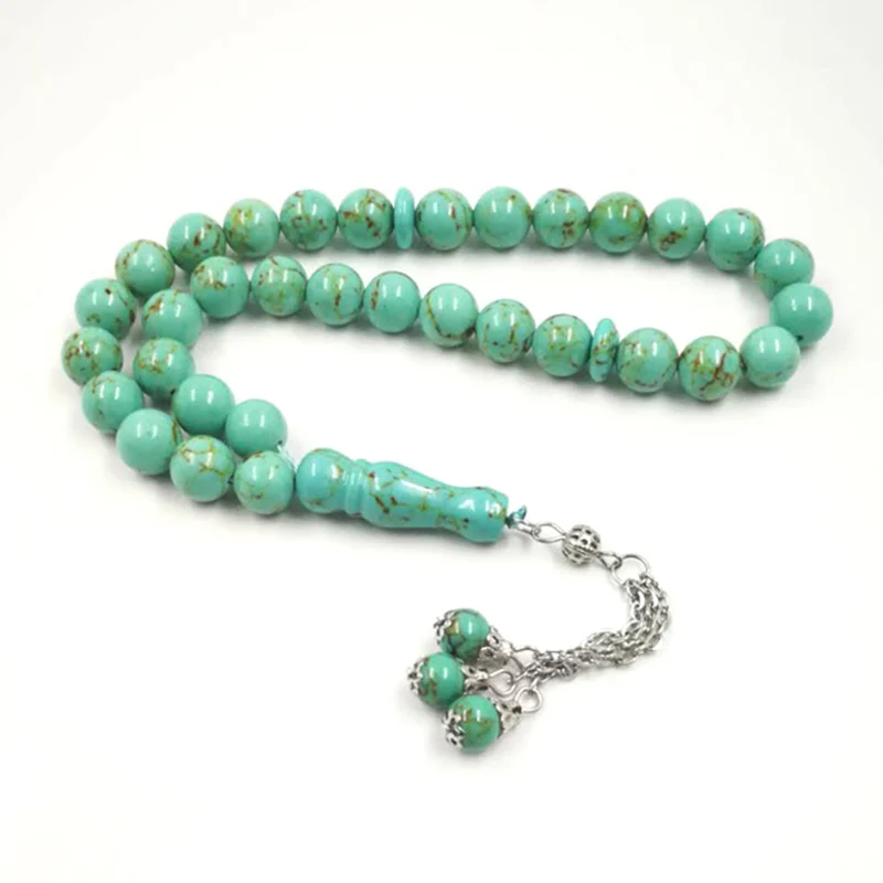 

Afghanistan Turquois TASBIH prayer beads 33 beads stone sbah