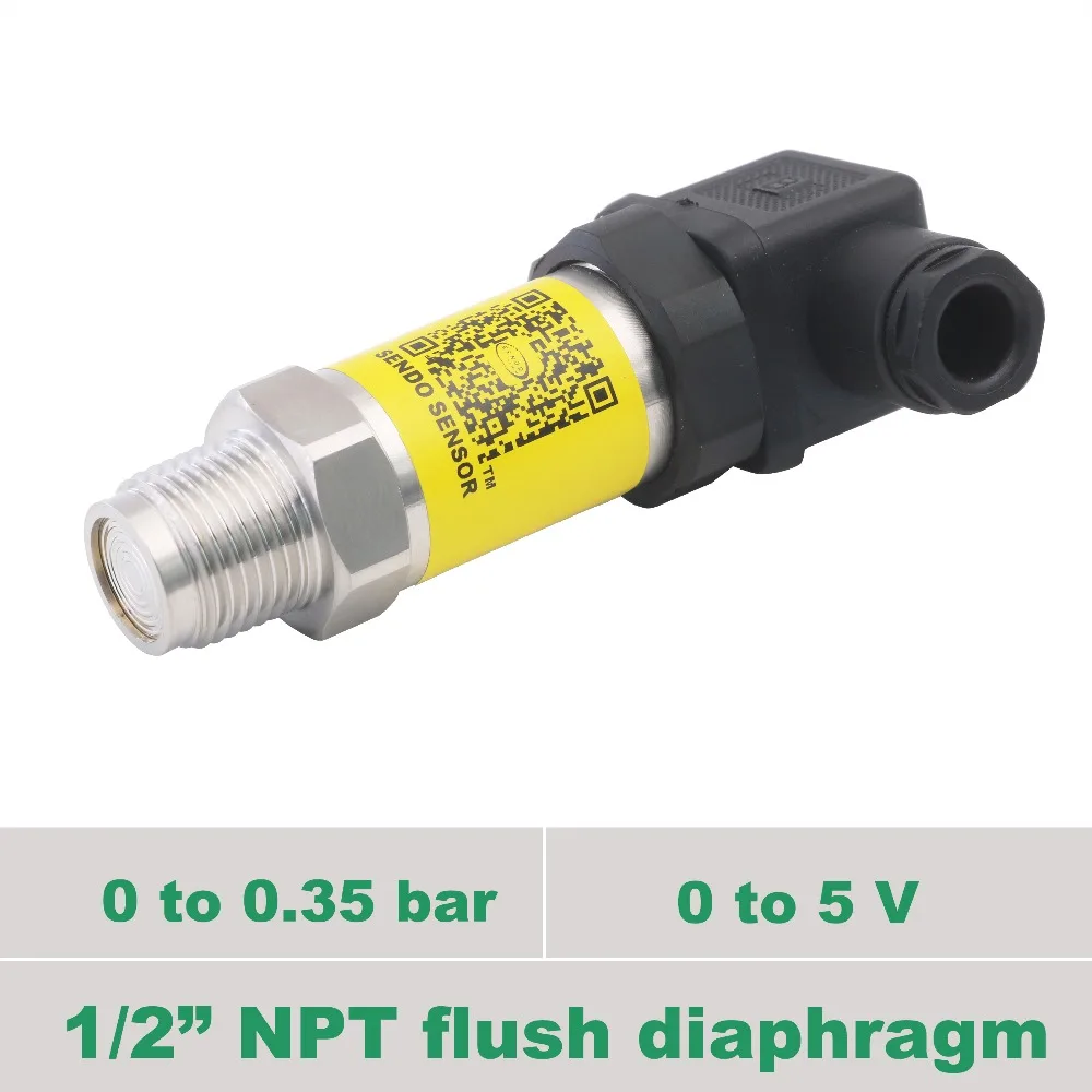 1 2 в NPT мембранный датчик давления, усиленный 0 5V 3 провода сигнала, 0,35 светодиодных ламп+ 35 кПа Манометр низкого давления, листы нержавеющей стали холодного проката AISI 316L смоченные частей