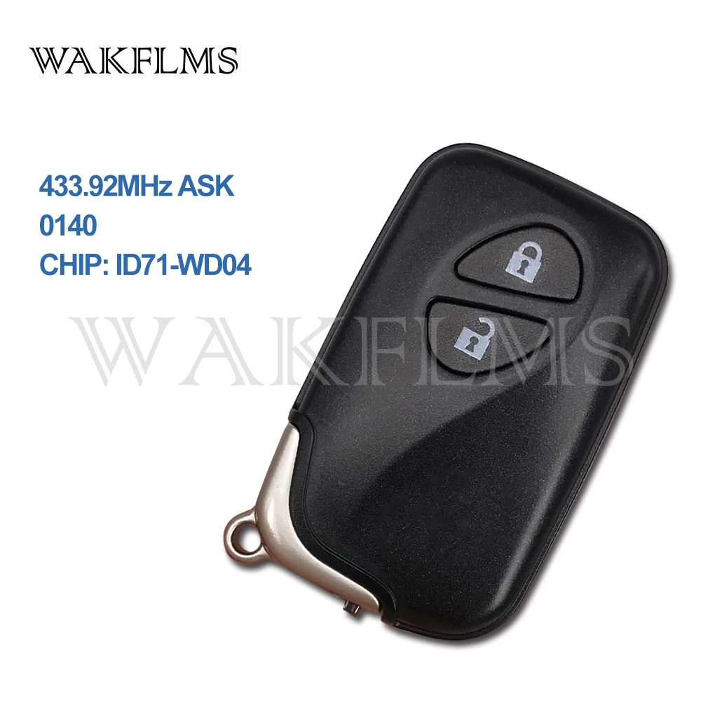 2 Buttons 433.92MHz ID71 Chip PCB 0140 Smart Key Keyless Go / Entry For Lexus Replace The Genuine Key Replacement