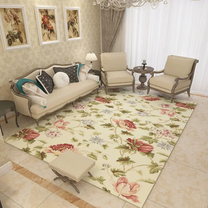  American Flower Carpets For Living Room Romantic Soft Area Rugs For Bedroom Study Floor Mat Home Co - 32833442795