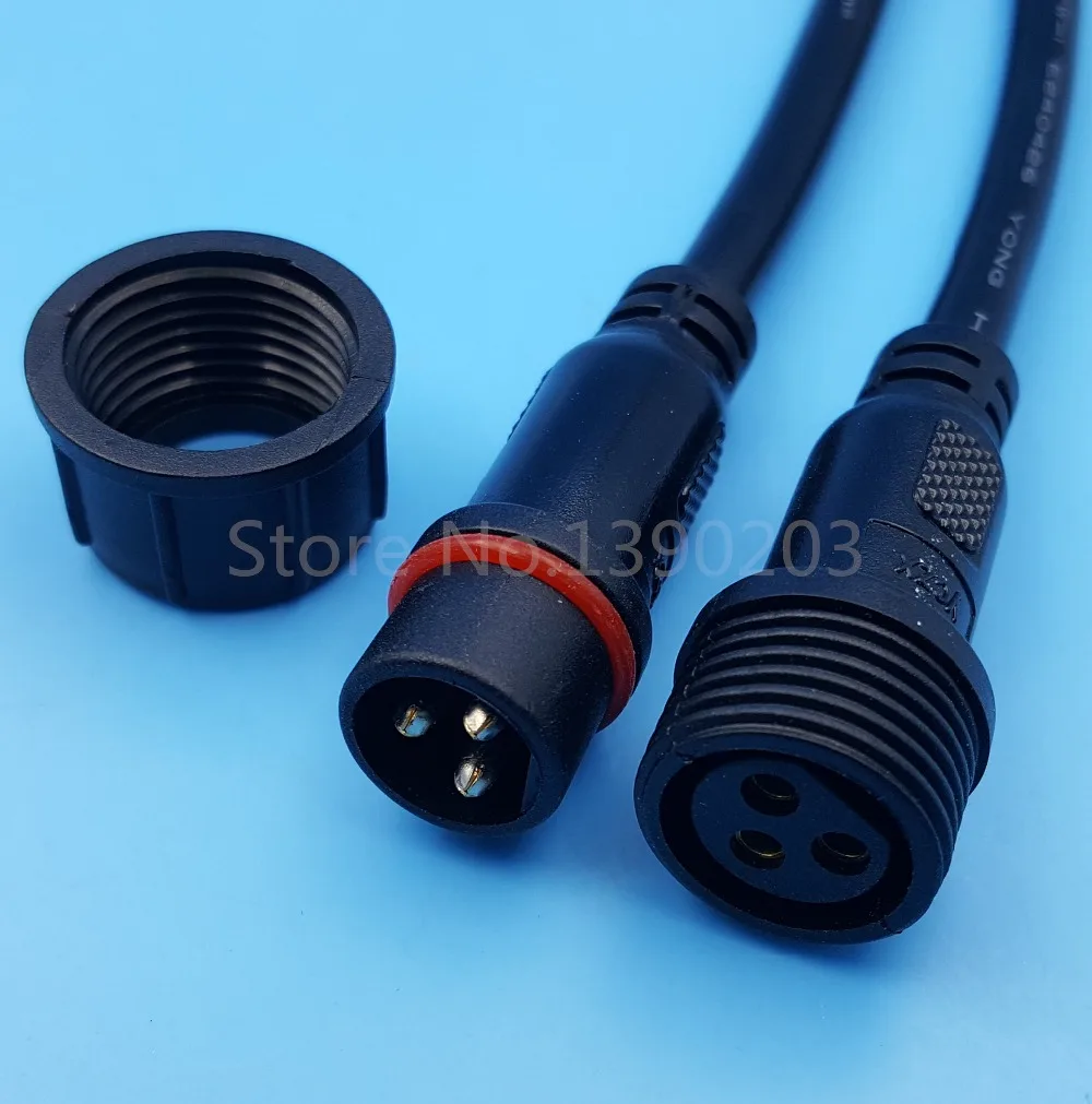 5 пар 3Pin черный 18AWG/0 75 мм водонепроницаемый кабель IP65 соединитель OD 6 для