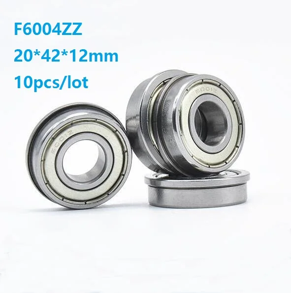 

10pcs/lot F6004ZZ F6004 ZZ F6004Z F6004-ZZ 20x42x12mm Metal shielded cover Flange Deep Groove Ball Bearing 20*42*12mm