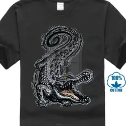 Нормальный футболки для девочек лето/осень Crewneck хлопок мужской футболка Крокодил футболки с рисунками Funky 2018 хорошее качество одежда