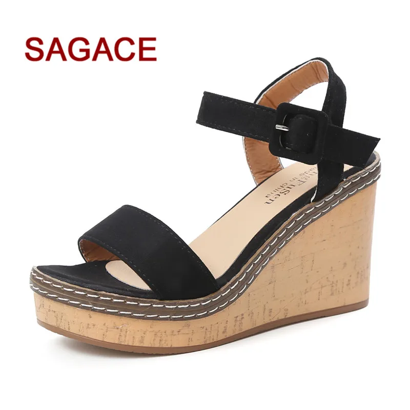 

Women Fish Mouth Platform High Heels Wedge Sandals Buckle Slope Sandals p#dropship