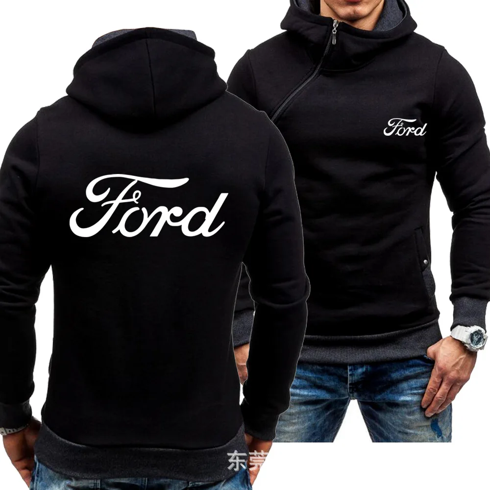 

Ford Hoodies Jacket Winter Men Fashion Casual Oblique Zipper Fleece Ford Sweatshirts Pullover Man Coat Men Hoodies