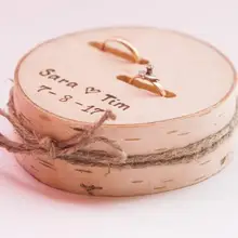 Свадебная вечеринка украшения для годовщины помолвки подносителя колец футляр для колец на заказ имя, дата в деревенском стиле с цветами и Стиль Подушечка для колец Свадебная подарки