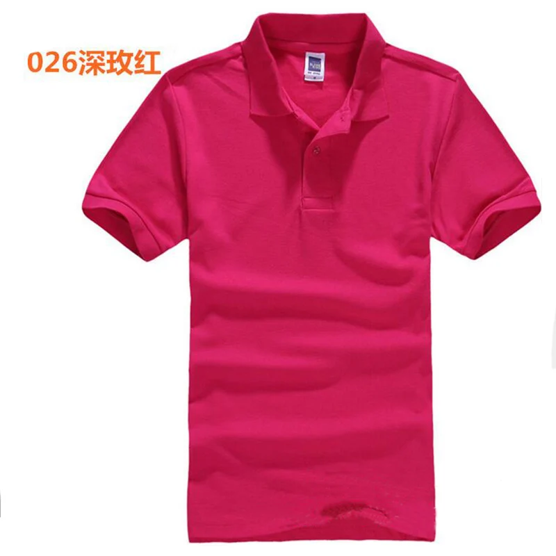 Мужские Поло рубашка Для мужчин Для мужчин бренда Рубашки для мальчиков для Для мужчин хлопок Повседневное одноцветное футболка с коротким рукавом Майки футболка Мужские Поло рубашка мужской Топы корректирующие обувь для мальчиков - Цвет: Rose red