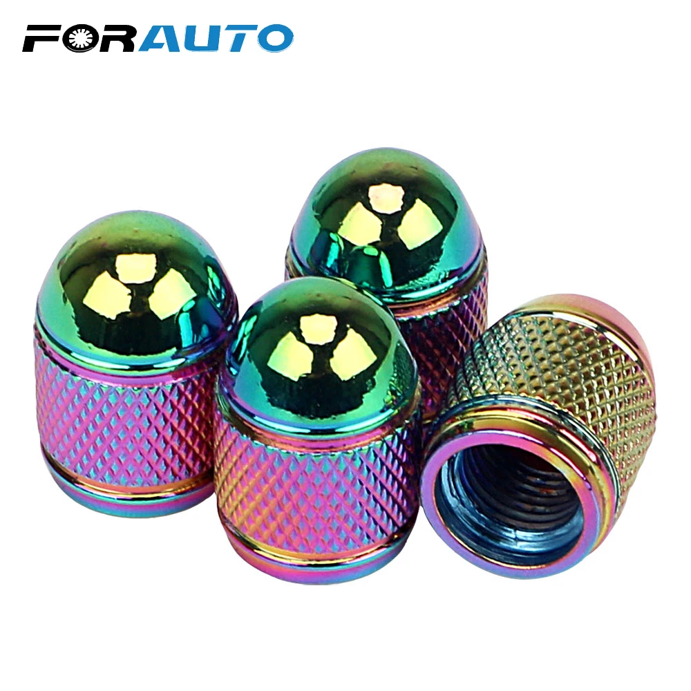 

FORAUTO 4Pcs Car Tyre Valve Caps Dust Cover Wheel Tire Air Cap Motorcycle Tyre Ventil Valve Metal Bolt Aluminum Universal
