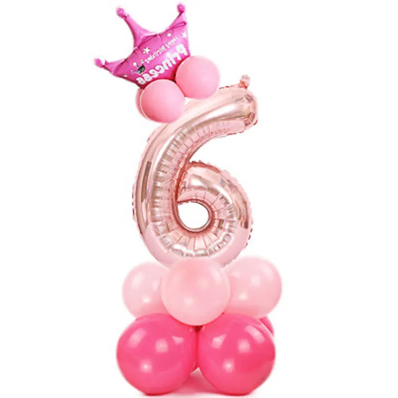 Воздушные шары из фольги с цифрами Tronzo, 13 шт., воздушные шары для первого дня рождения, украшения для вечеринки в честь Дня Рождения, детский душ, Свадебный фольгированный шар - Цвет: ROSE GOLD 6