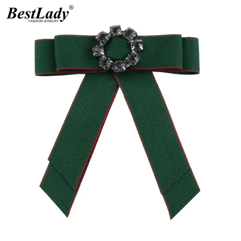 

Best lady Bohemian Vintage Brooches For Women Green Classic Clip Up Pins Jewelry Round Flower Buckle Bowknot Cloth Bow Brooches