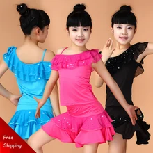 Детское платье для латинских танцев vestido Lentejuelas От 3 до 16 лет Детское маскарадное платье сексуальное платье с блестками юбка для латинских танцев танцевальные костюмы для самбы