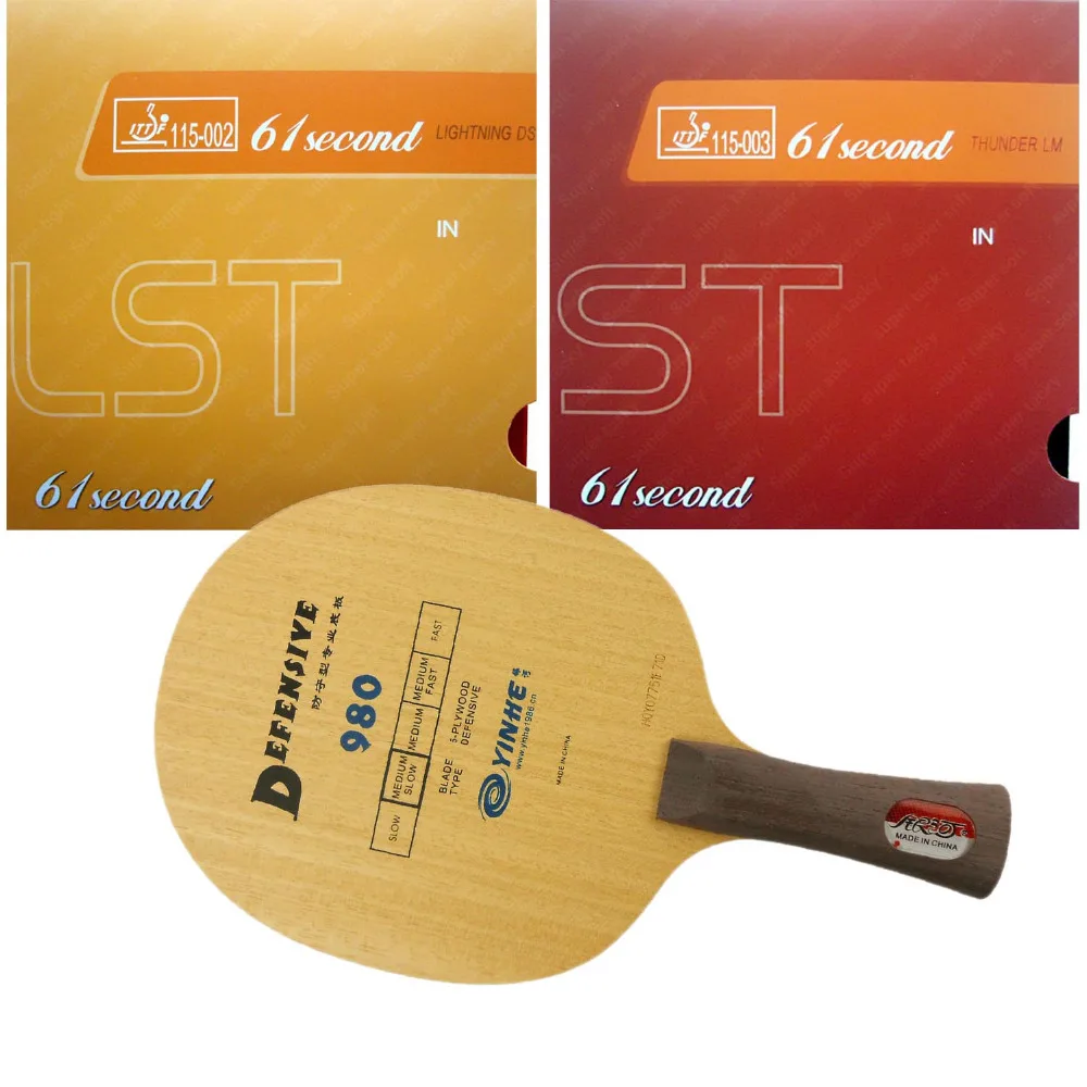 

Pro Table Tennis PingPong Combo Racket Yinhe Defensive 980 with 61second DS LST and LM ST RubberShakehand long handle FL
