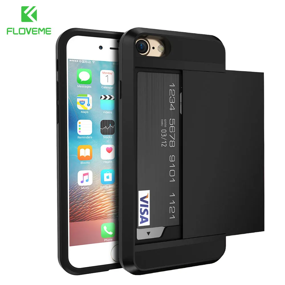 Чехол FLOVEME для iPhone 5S 5 SE X XR XS Max 6 6S защитный чехол 7 Plus визитница мужские аксессуары