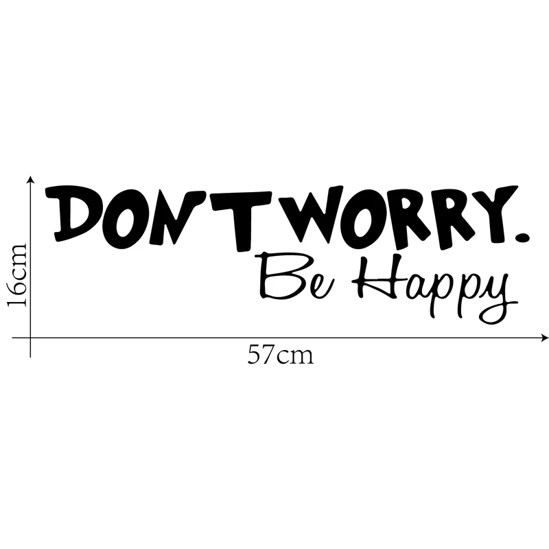 

English Quote "Don't Worry, Be Happy" Wall Sticker Vinyl Home Decor Wall Decal Living Room Children Room